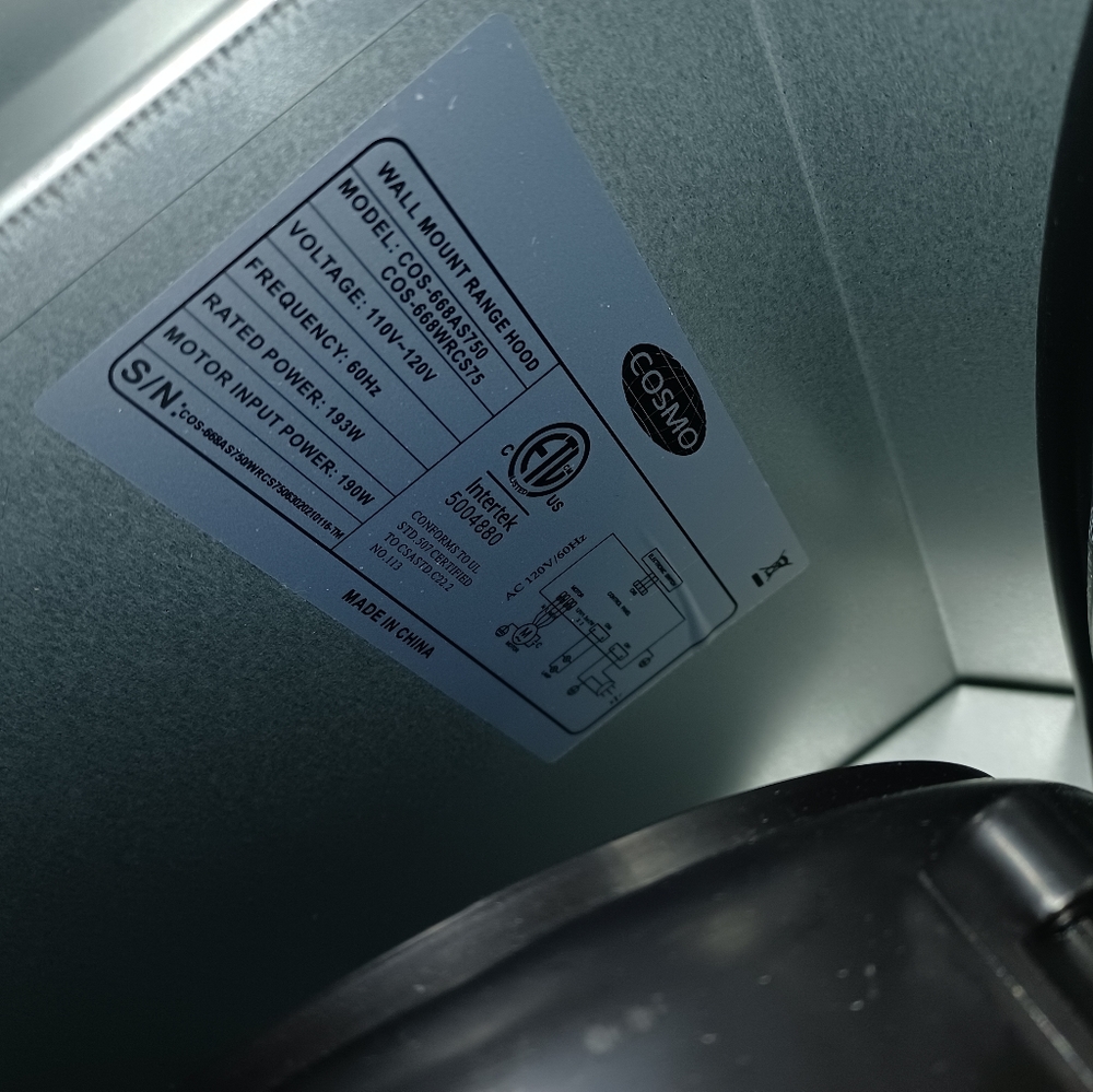 Cosmo Range Hood - Picture 7 of 11